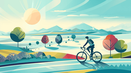 创意骑行奥运自行车运动自行车运动员插画