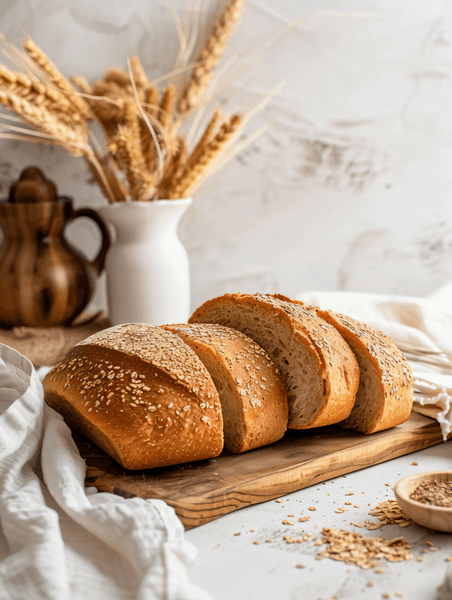 创意孤立的自制谷物面包烘培