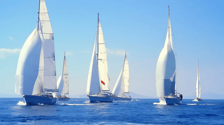创意帆船运动帆船比赛海上帆船商务励志企背景