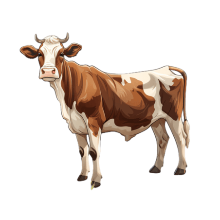 创意黄牛动物畜牧业奶牛元素免抠图案