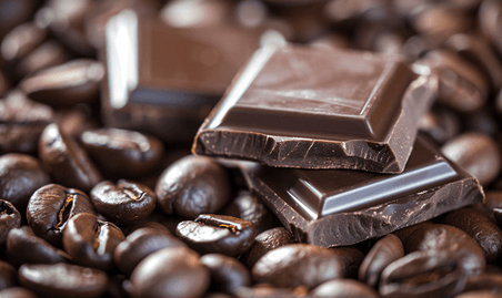 创意巧克力和咖啡豆