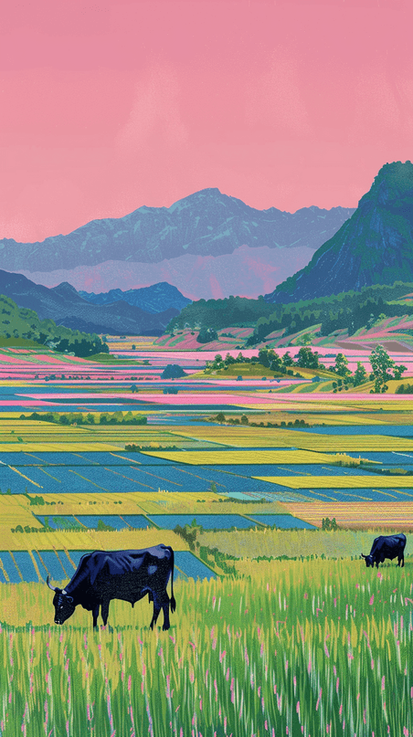 创意新疆旅游阿勒泰夏季牧场草场风景壁纸背景
