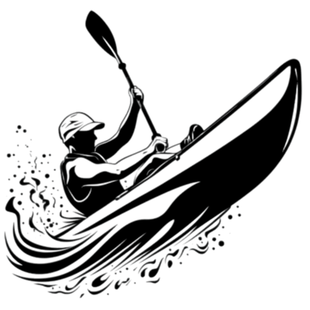 创意黑色剪影奥运会皮划艇运动皮划艇运动员元素体育竞技