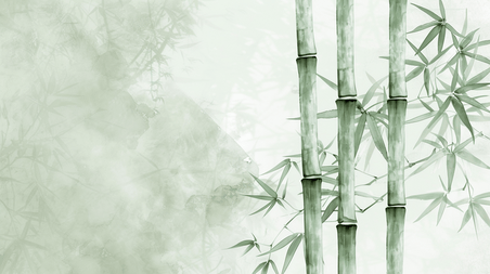 创意简约中式绘画风格国画竹子竹叶的背景