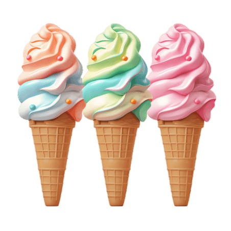 创意美味冰淇淋元素立体免抠图案