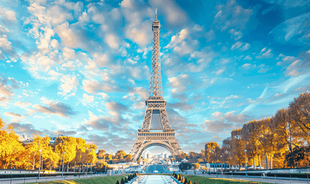 创意法国巴黎的天际线