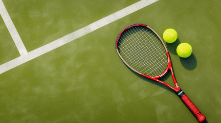 创意网球比赛网球拍和网球背景