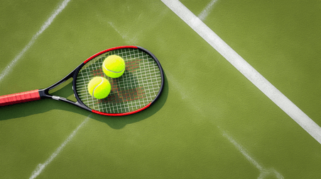 创意运动会网球比赛网球拍网球背景