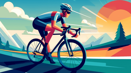 创意扁平插画奥运会自行车比赛自行车运动员骑行
