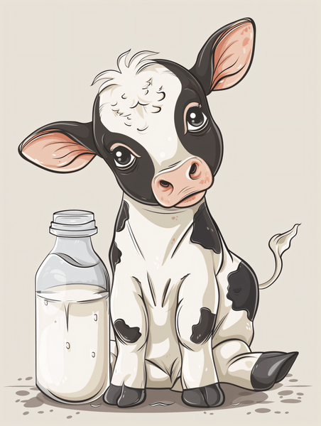 创意卡通奶牛乳业乳制品牛奶插画24