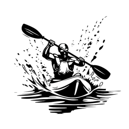 创意奥运会皮划艇运动皮划艇运动员黑色剪影元素体育竞技