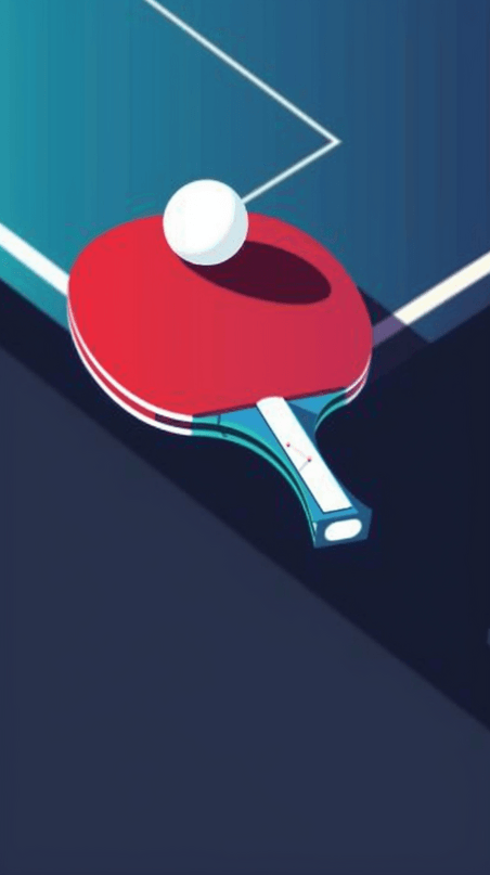 创意扁平风运动会球拍球网乒乓球奥运会背景
