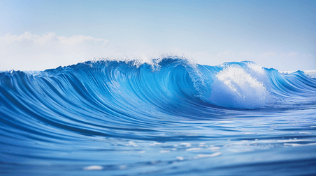 创意唯美蓝色大海海面海水海浪的背景图