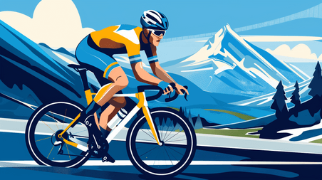 创意水彩奥运会自行车比赛自行车运动员骑行背景
