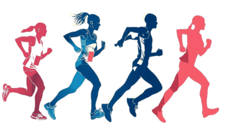 创意田径运动奥运会长跑运动员彩色剪影元素体育竞技