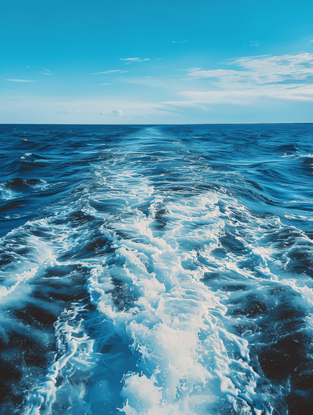 创意里加湾和渡船留下的水路大海海洋海浪