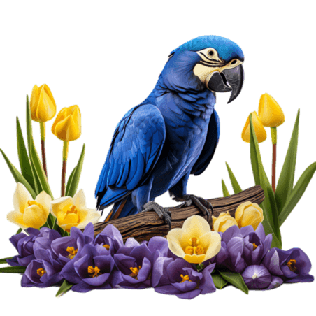 创意蓝鸟动物元素立体免抠图案