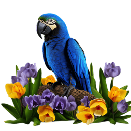 创意蓝鸟动物元素立体免抠图案