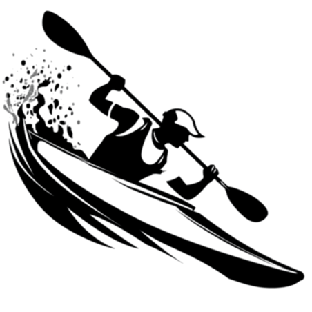 创意奥运会皮划艇运动皮划艇运动员黑色剪影元素体育竞技