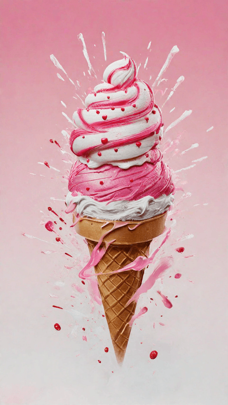 创意夏天冷饮3D草莓奶油冰淇淋球18图片