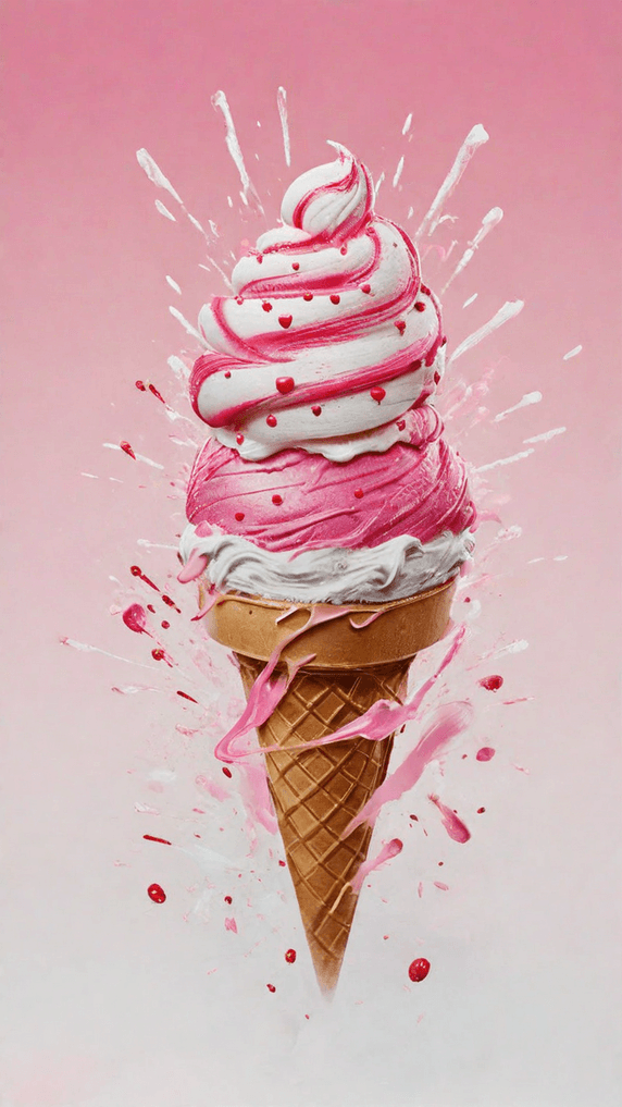创意夏天冷饮3D草莓奶油冰淇淋球18图片