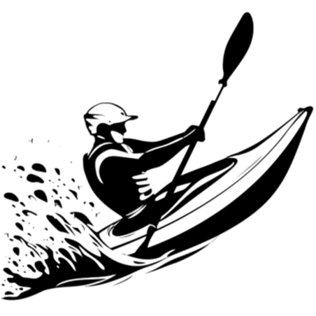 创意黑色剪影元素皮划艇运动员体育竞技