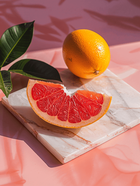 夏天夏季方形鳞片上的柚子果实粉色西柚维生素C水果