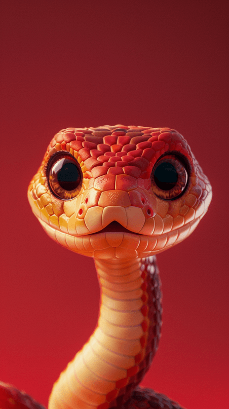 创意红金3D蛇年国风红色喜庆背景