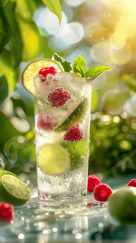 创意冷饮夏季清凉冰饮一杯冰块树莓薄荷柠檬茶夏天清凉