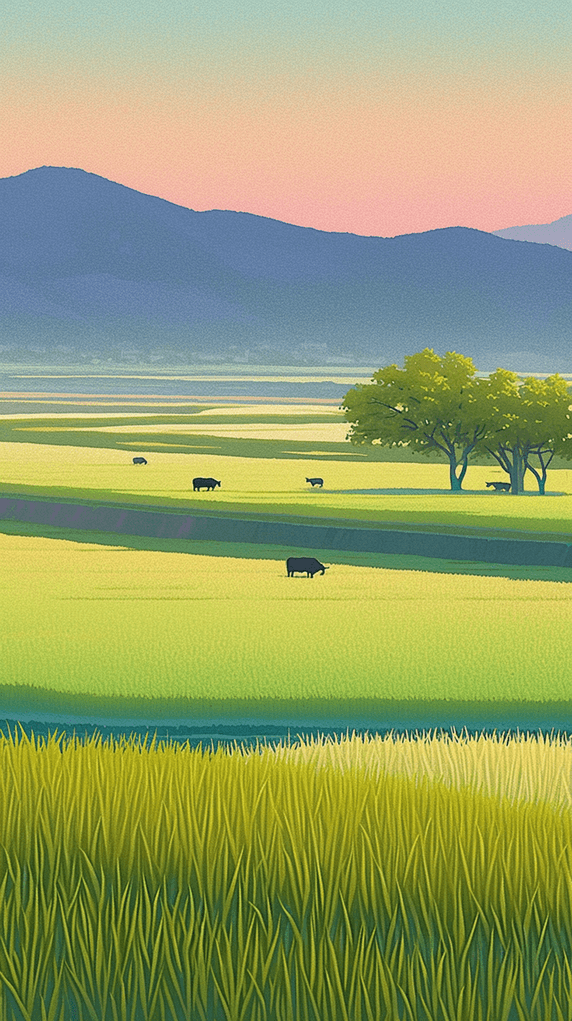 创意新疆旅游阿勒泰夏日牧场草场风景壁纸素材