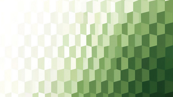 创意绿色到白色的像素化梯度晶格化背景