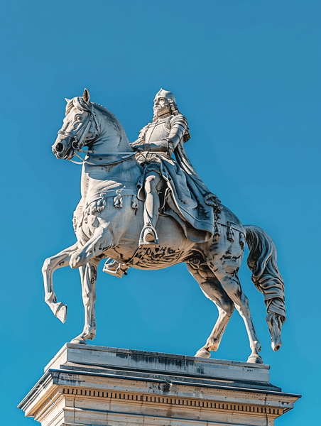 创意法国巴黎胜利广场路易十四骑马雕像
