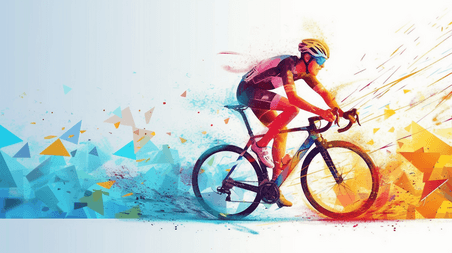 创意水彩风奥运会自行车比赛自行车骑行运动员背景