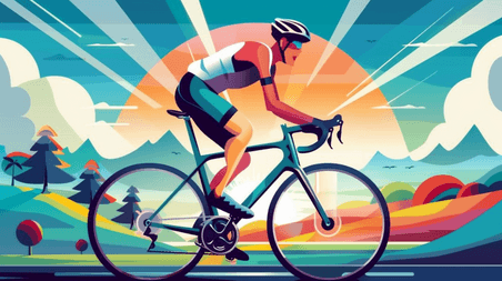 创意骑行自行车运动自行车运动员插画