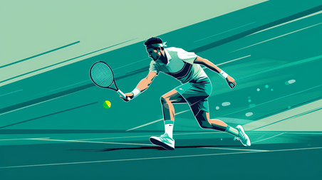 创意网球运动网球比赛网球运动员抽象背景