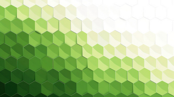 创意绿色到白色的像素化梯度晶格化背景图
