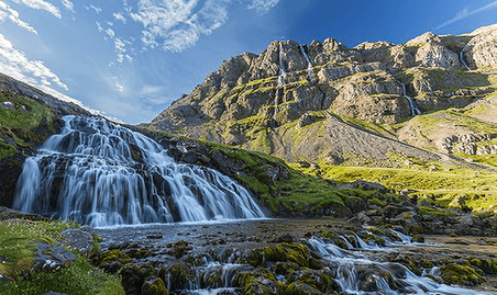 创意丁坚迪瀑布峡谷冰岛旅游度假风景