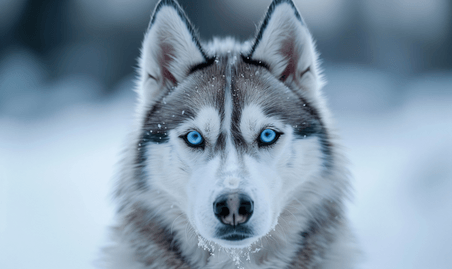 创意西伯利亚哈士奇犬肖像雪橇犬品种动物宠物
