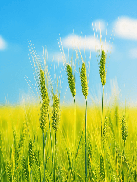 创意绿色田野和麦穗小满麦田农业农田