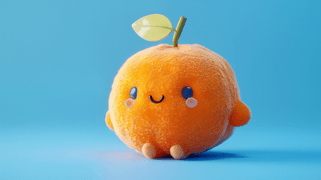 创意可爱卡通水果橘子的插画