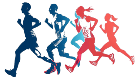 创意田径运动奥运会短跑运动员彩色剪影元素体育竞技