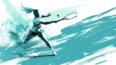 创意网球运动奥运会网球运动员抽象背景