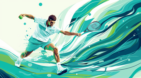 创意奥运会网球比赛网球运动员抽象背景
