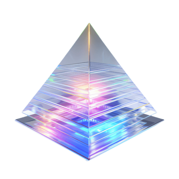创意科技商务三角几何炫彩元素立体免抠图案