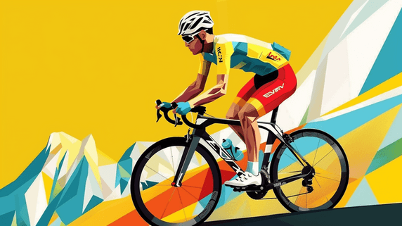 创意扁平风奥运会骑行自行车比赛自行车运动员背景