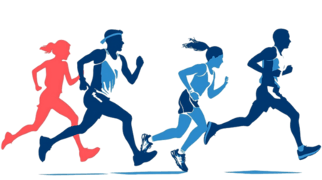 创意田径运动短跑长跑运动员彩色元素体育竞技