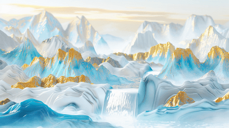 创意彩色清新河流山景景色抽象商务的背景图