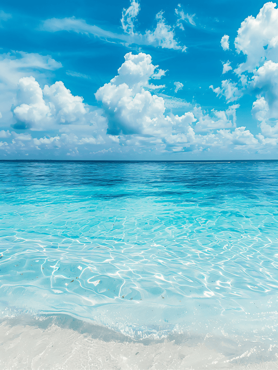 创意热带海滩上美丽的蓝色海水