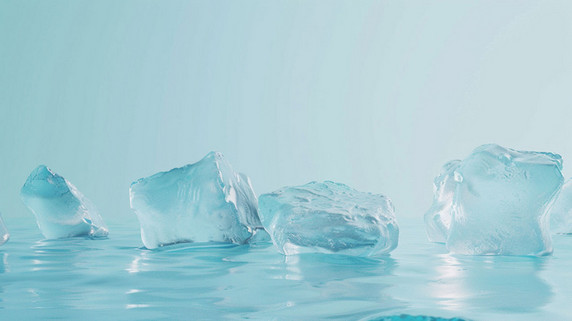 创意透明冰块合成创意素材背景