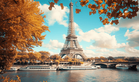 创意从埃菲尔铁塔俯瞰巴黎